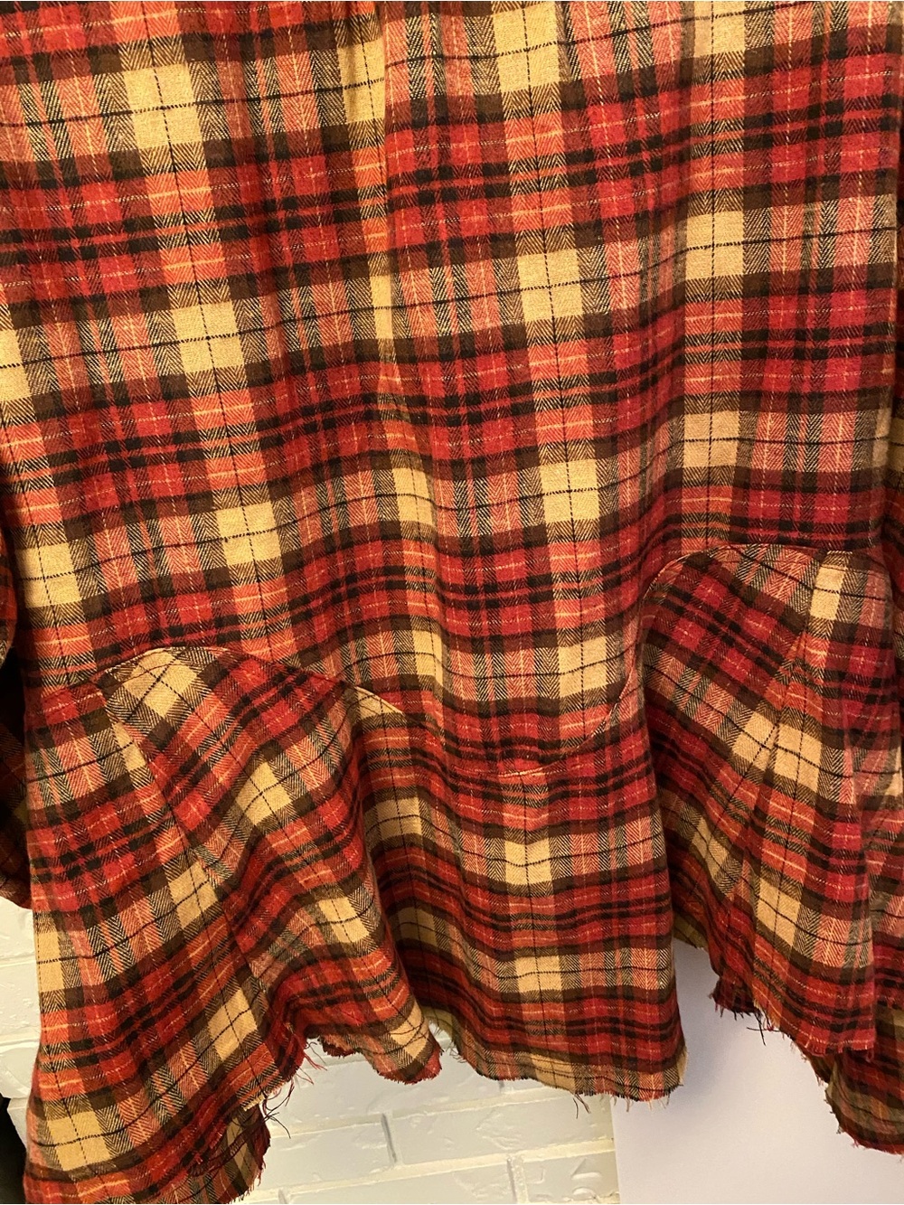 Haptics Holly Harper Plaid Handkerchief Distressed Hem Tunic Top S Flannel NWOT - Picture 7 of 11